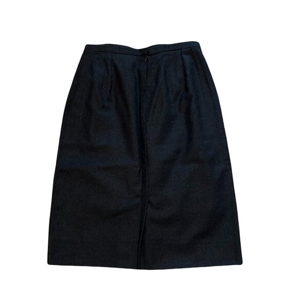 Style Paris Wool Blend Black Pencil Skirt